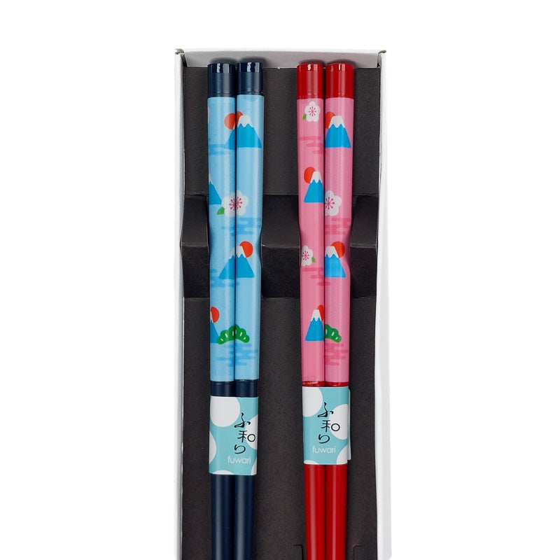 Fuji berget Japanska ätpinnar set