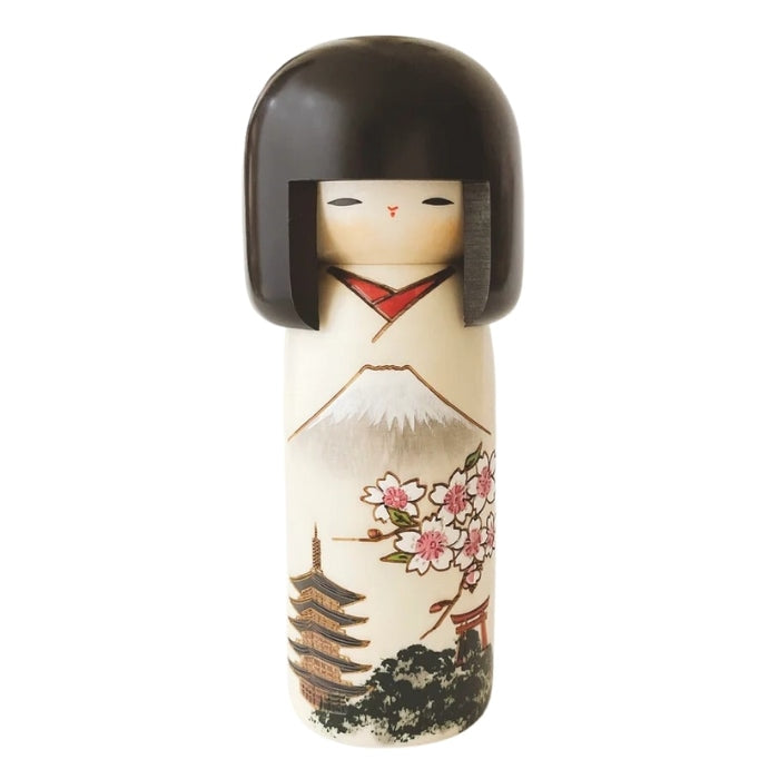 Fuji berget Kokeshi docka