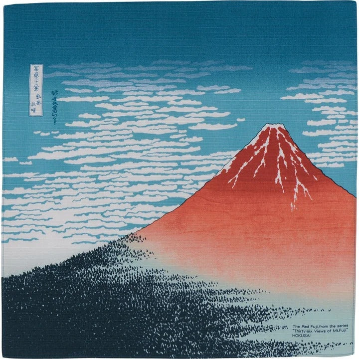 Furoshiki Fuji berget Röd 48x48 cm