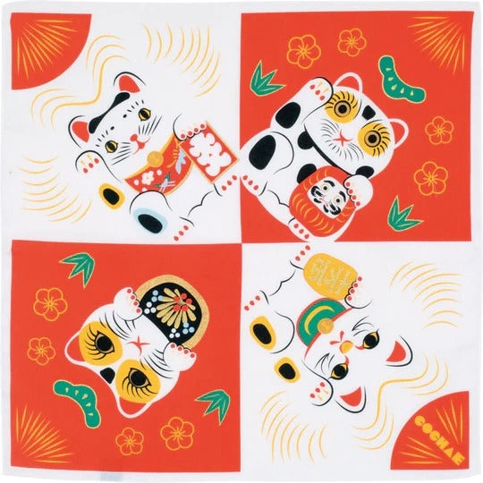Furoshiki Katt Maneki Neko 48x48 cm