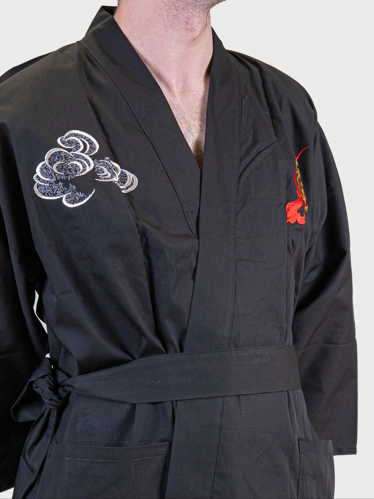 Happi-kimono Herr Oversize – Broderad Drake