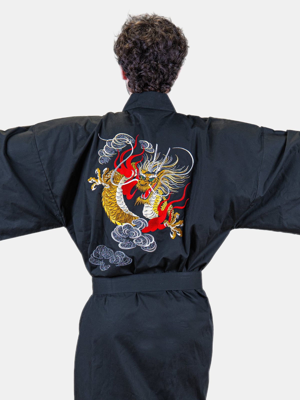 Happi-kimono Herr Oversize – Broderad Drake