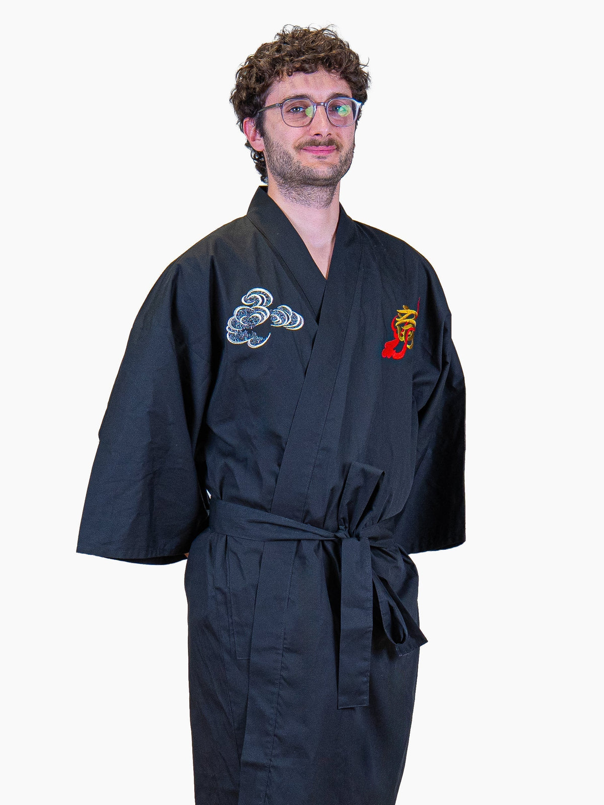 Happi-kimono Herr Oversize – Broderad Drake