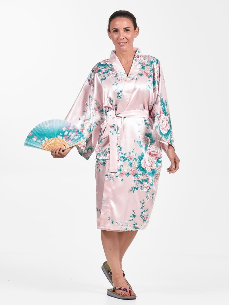 Happi Kimono Peony & Iris för kvinnor En storlek