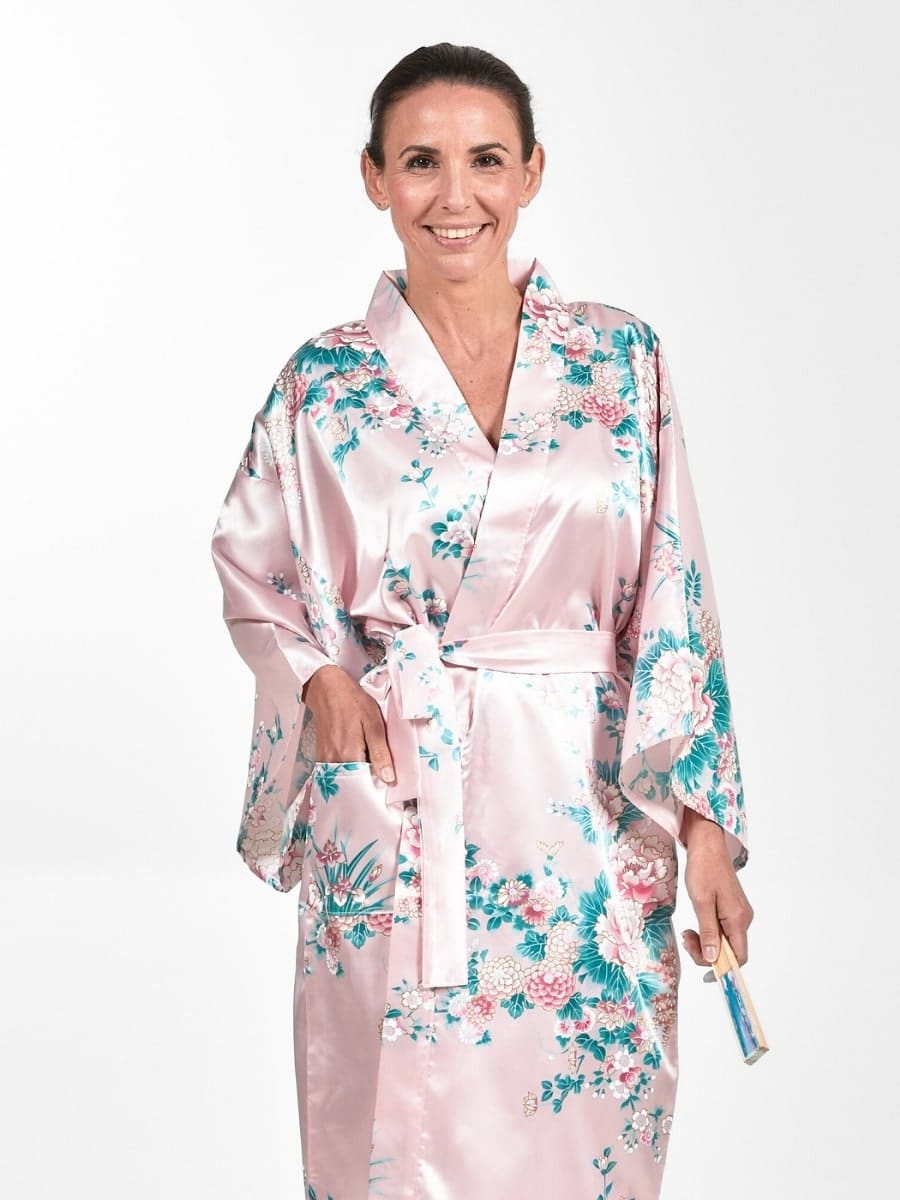 Happi Kimono Peony & Iris för kvinnor En storlek