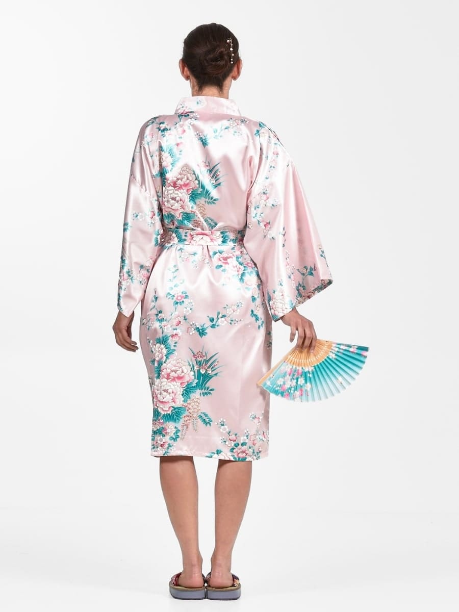 Happi Kimono Peony & Iris för kvinnor En storlek