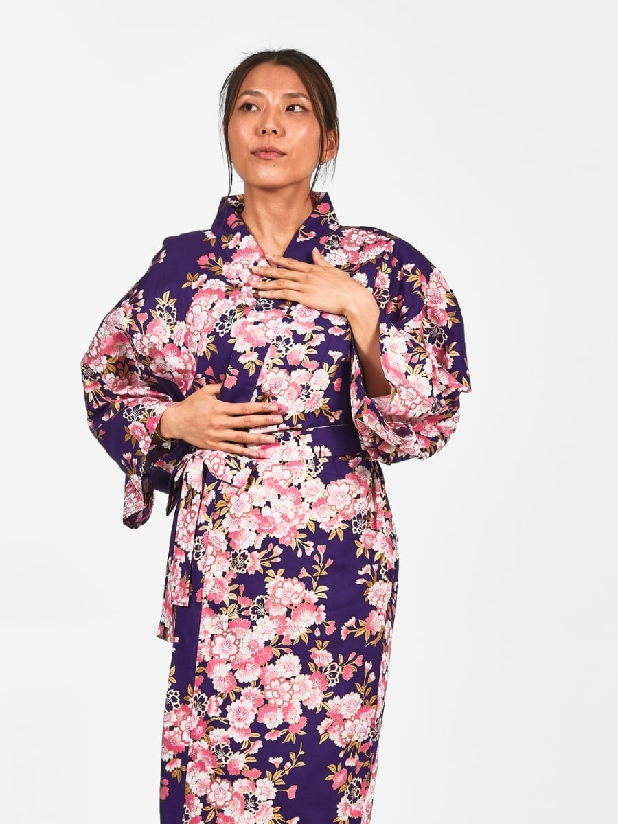 Happi Kimono Sakura Flower för kvinnor En storlek