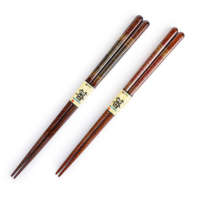 Japansk Ätpinnar Box - 2 Par med Gyllene Detaljer