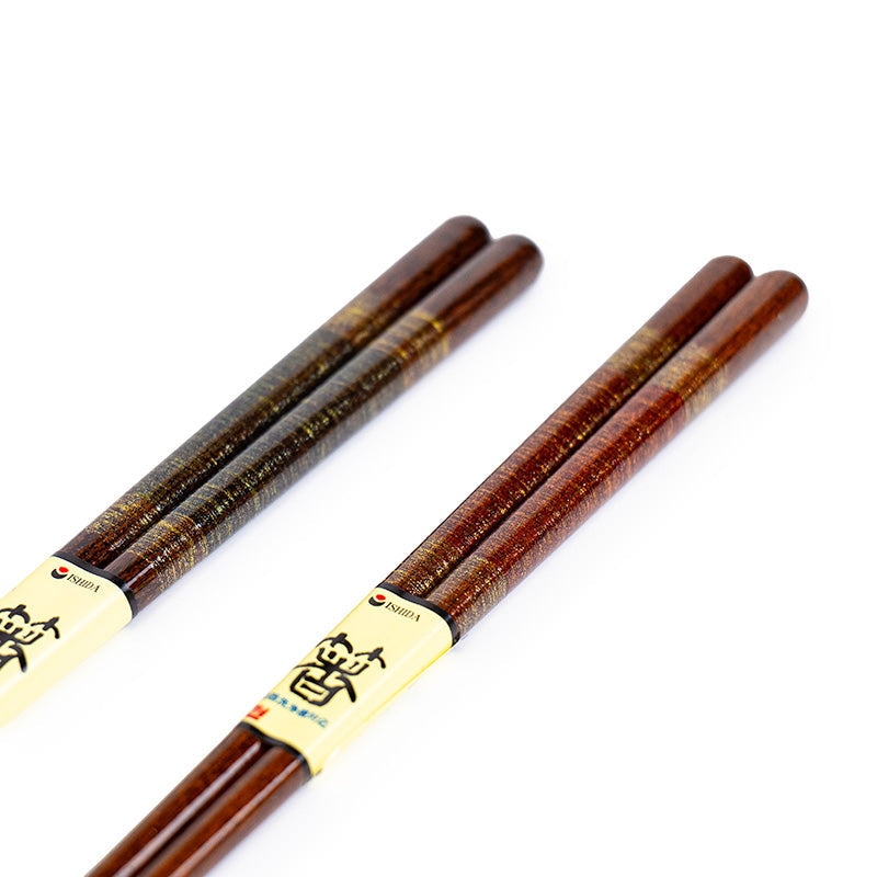 Japansk Ätpinnar Box - 2 Par med Gyllene Detaljer
