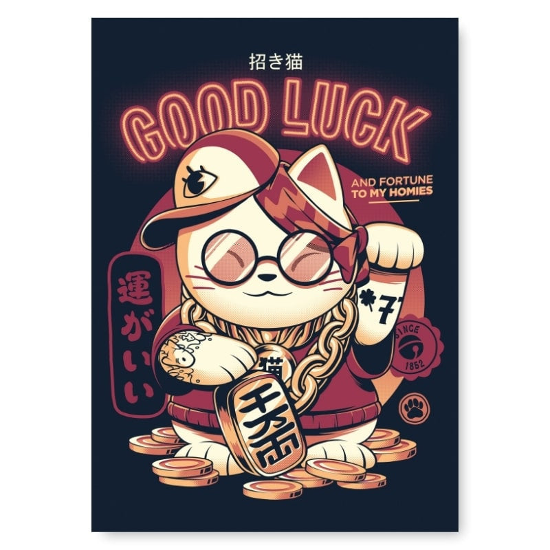 Japansk affisch Maneki Neko A3