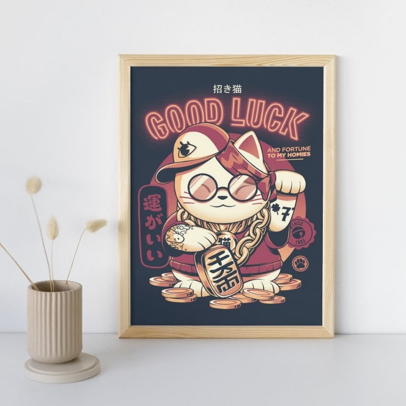 Japansk affisch Maneki Neko A3