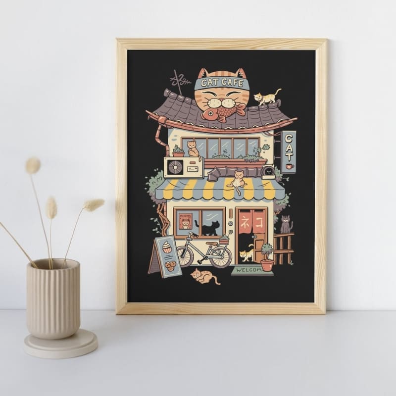 Japansk affisch - Neko Café A3