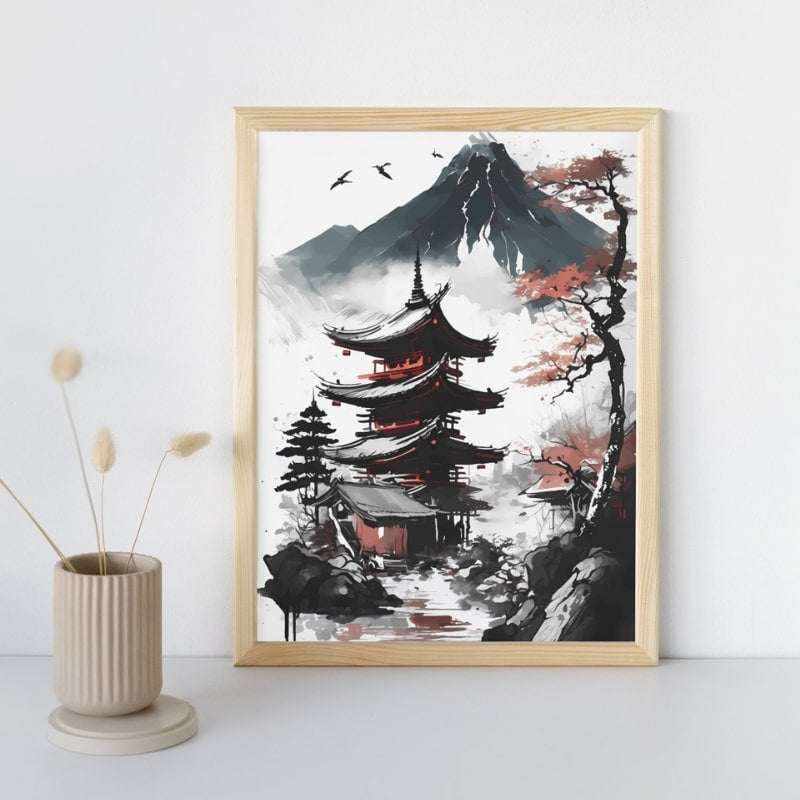 Japansk affisch Pagoda View A3