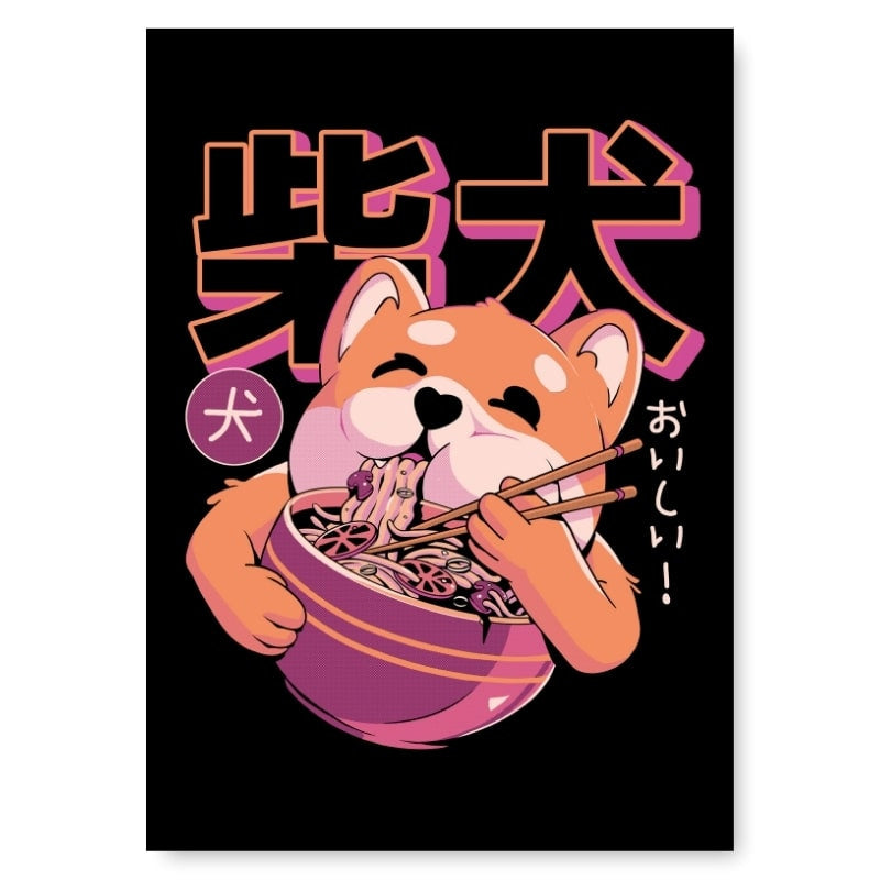 Japansk affisch Shiba Noodle A3