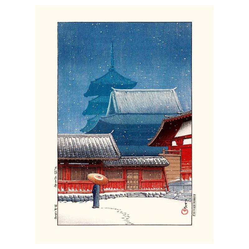 Japansk affisch Tennoji Temple A3