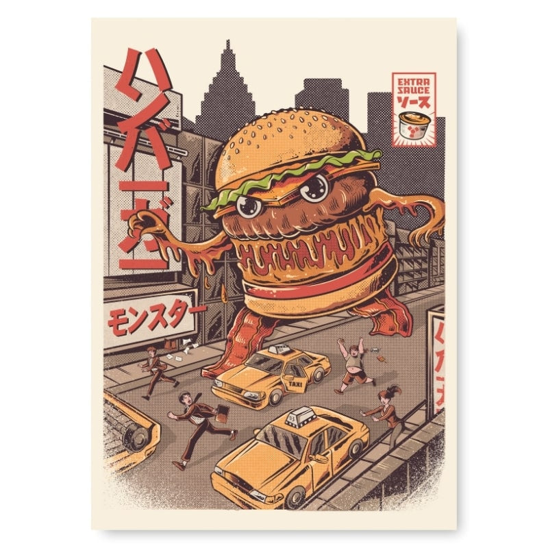 Japansk Burgerzilla affisch A3