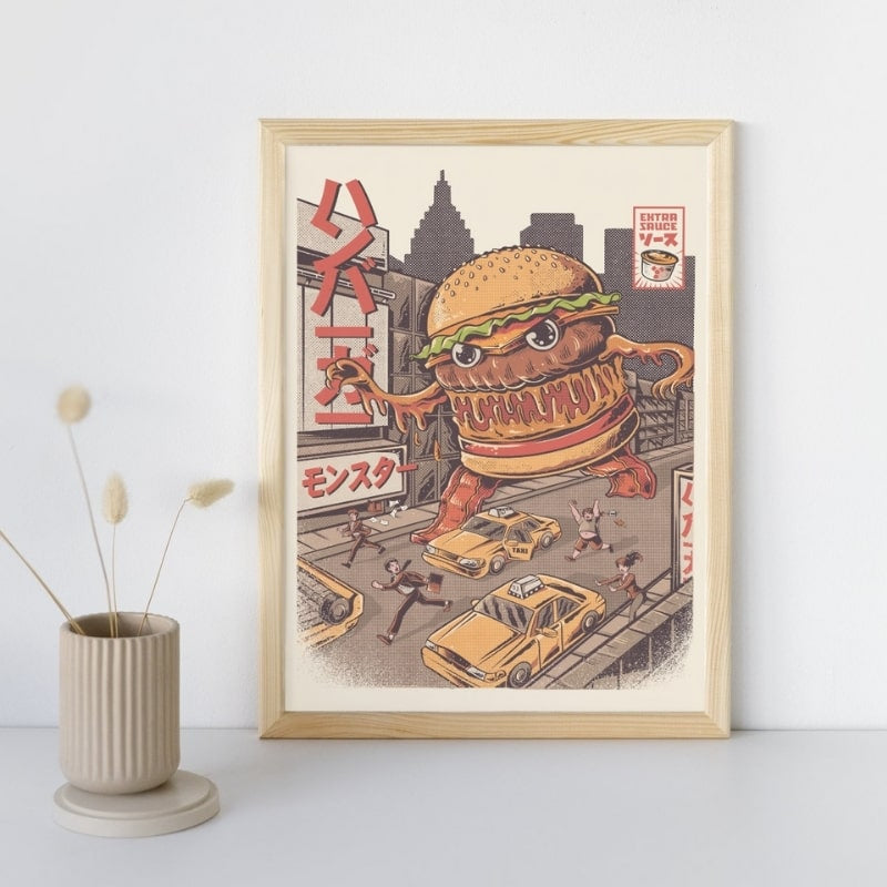 Japansk Burgerzilla affisch A3