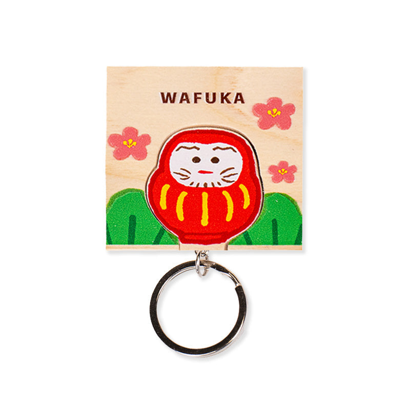 Japansk cypress nyckelring Daruma
