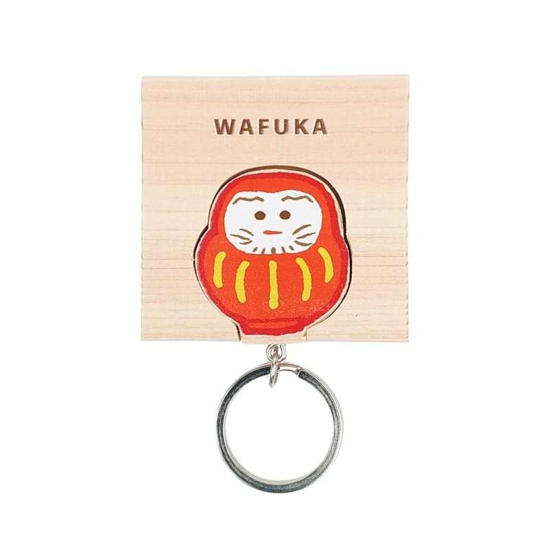Japansk cypress nyckelring Daruma