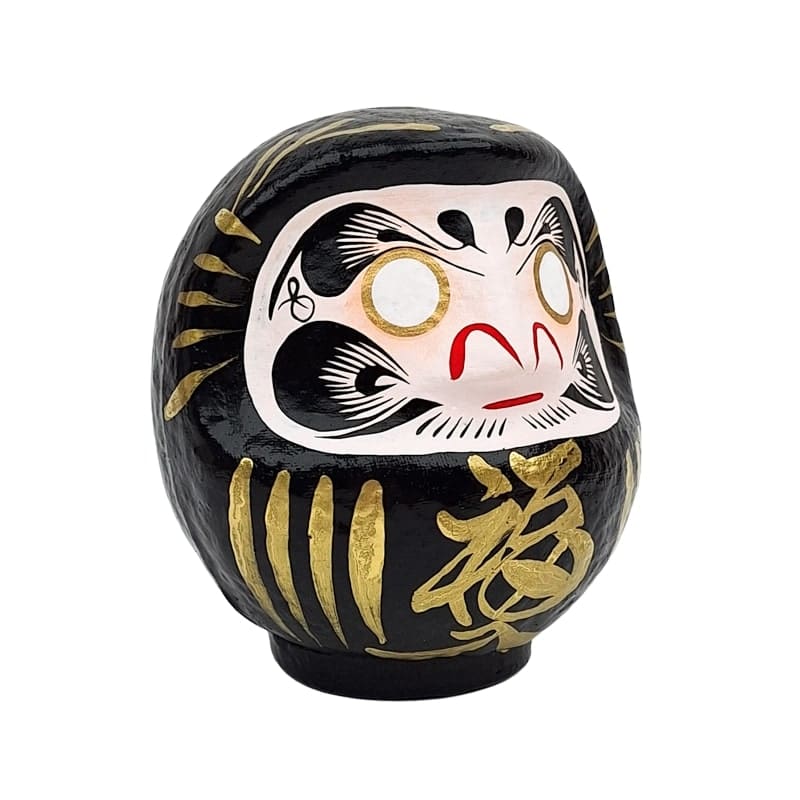 Japansk Daruma Svart 9 till 15 cm