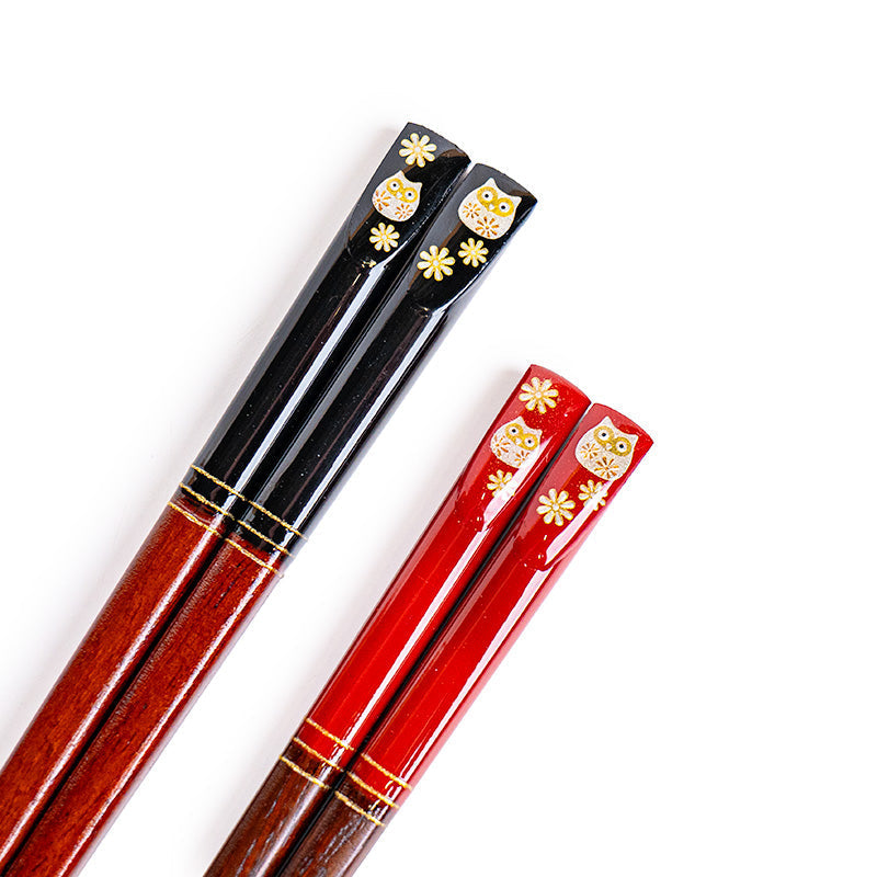 Japansk Duo Ätpinnar Box - Fukurou Uggla