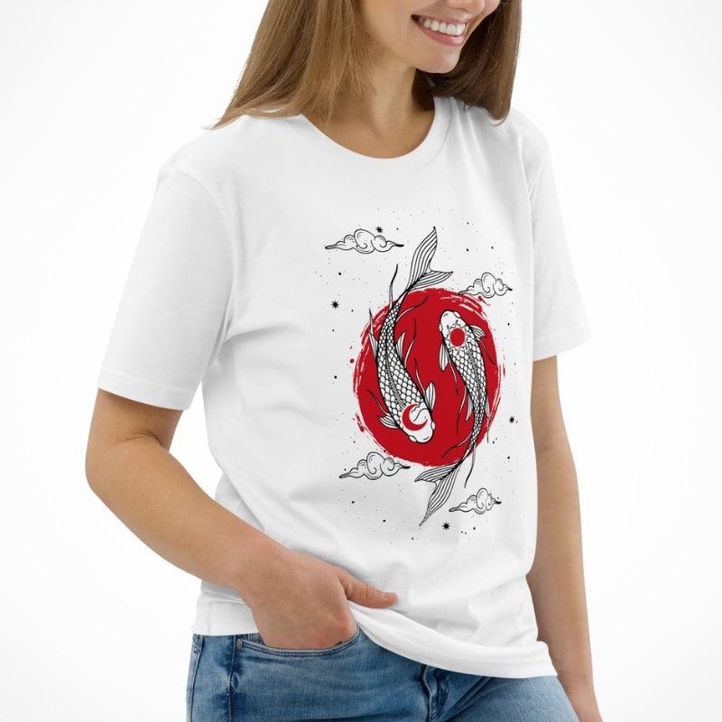 Japansk Duo Koi Carp T shirt
