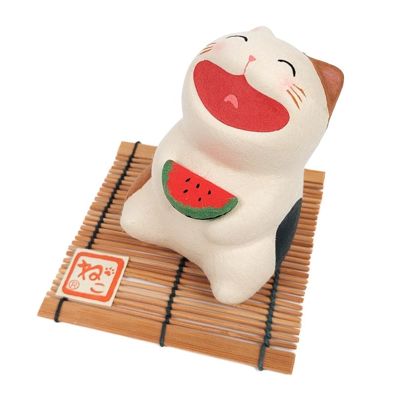 Japansk figurin med skrattande katt
