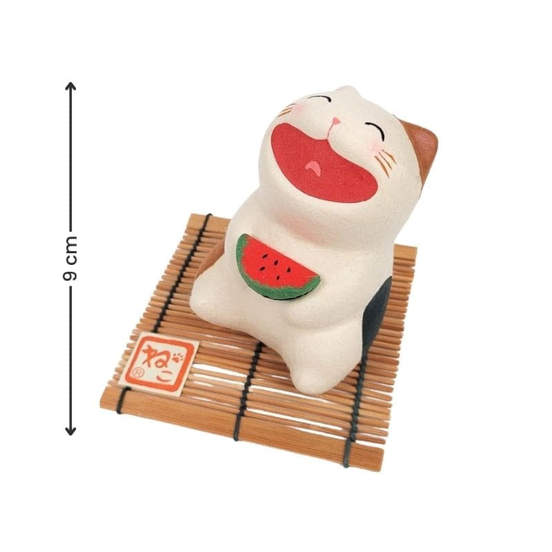 Japansk figurin med skrattande katt