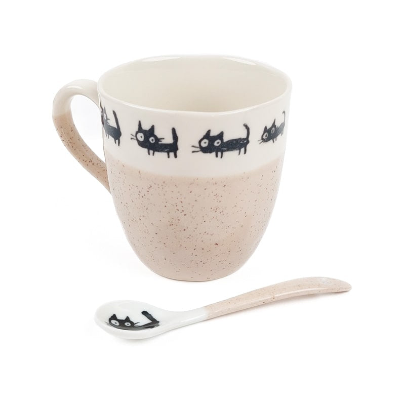 Japansk kaffesked Katt Beige
