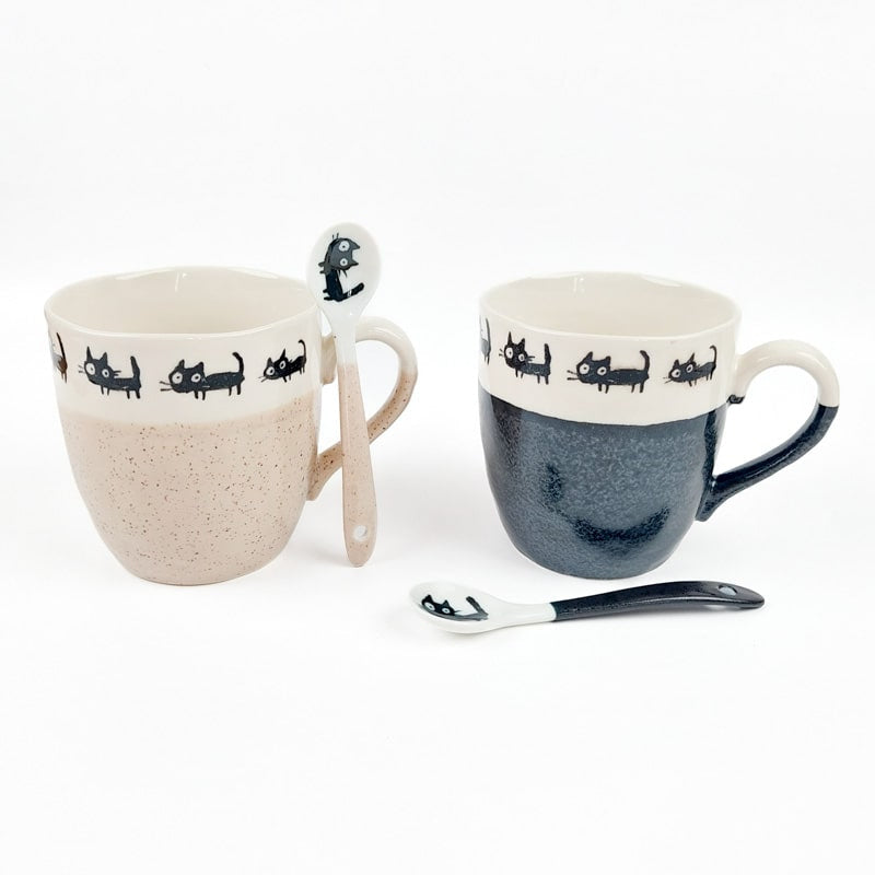 Japansk kaffesked Svart katt