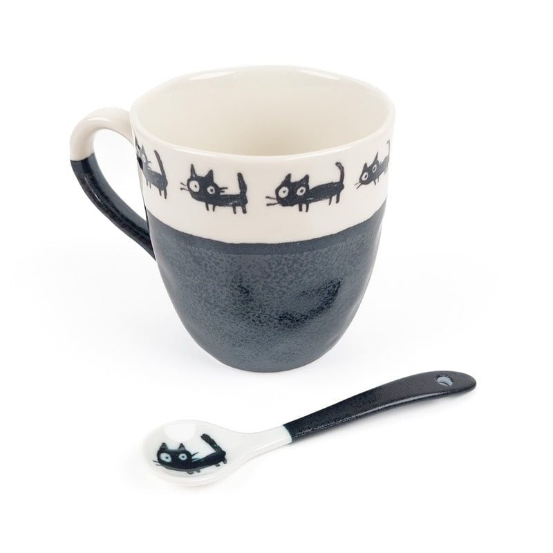 Japansk kaffesked Svart katt