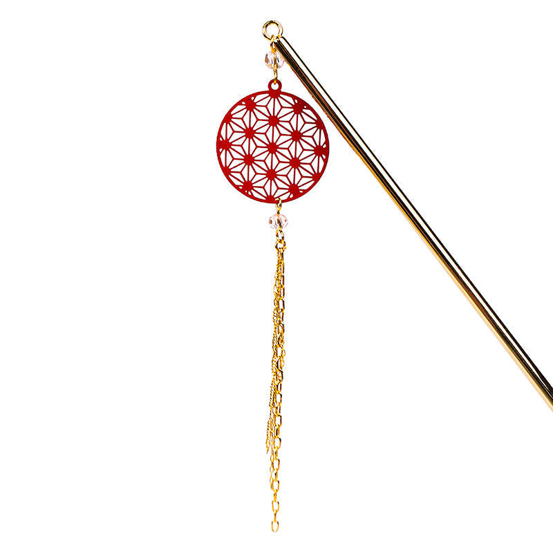 Japansk Kanzashi - Asanoha Röd