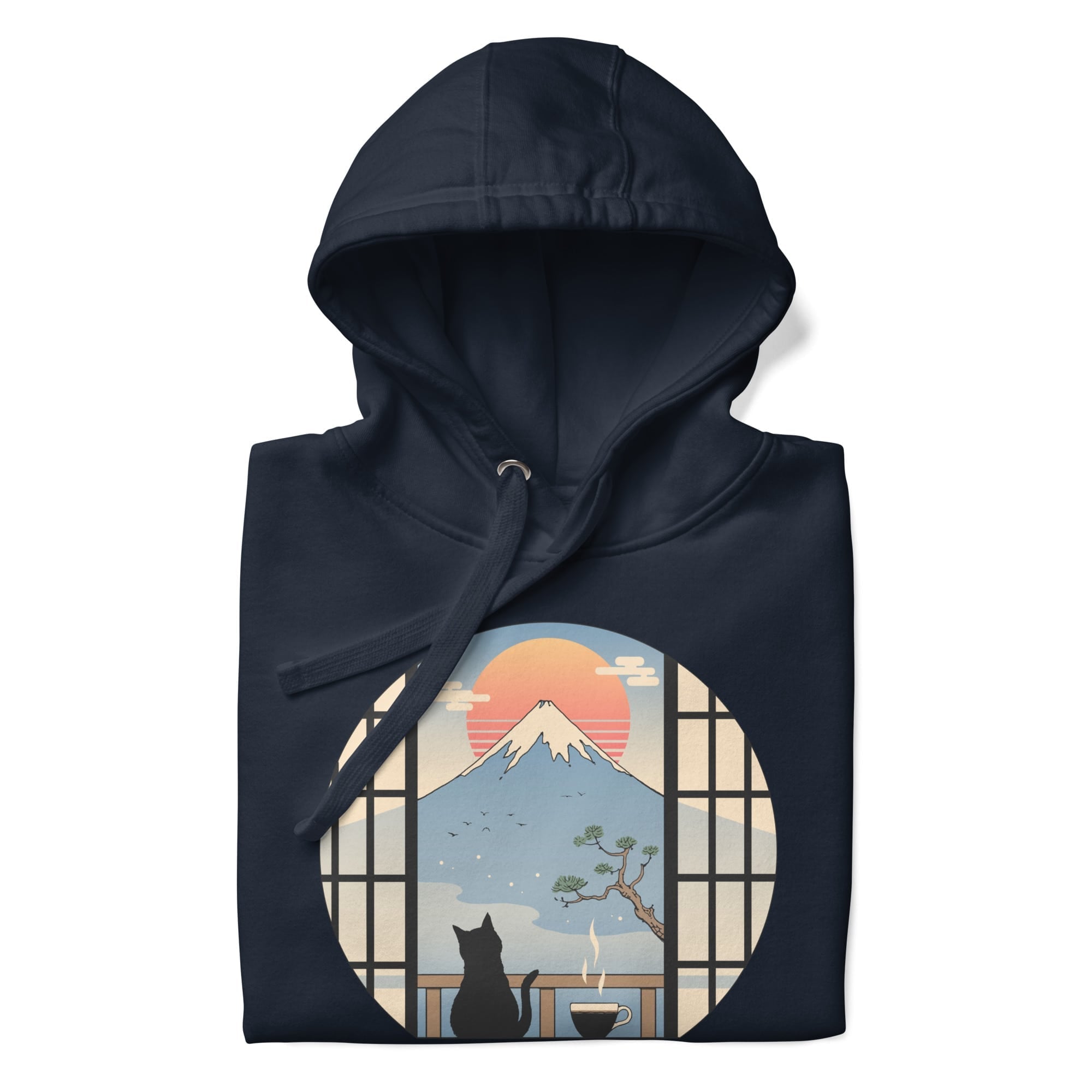 Japansk katt och Fuji berget Sweatshirt