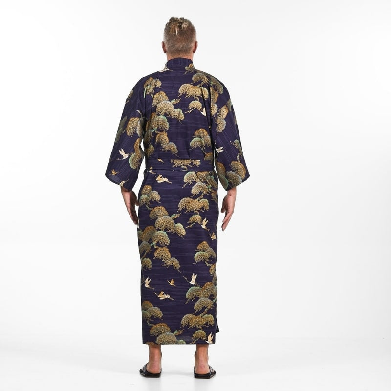 Japansk Kimono Crane & Pine för män En storlek