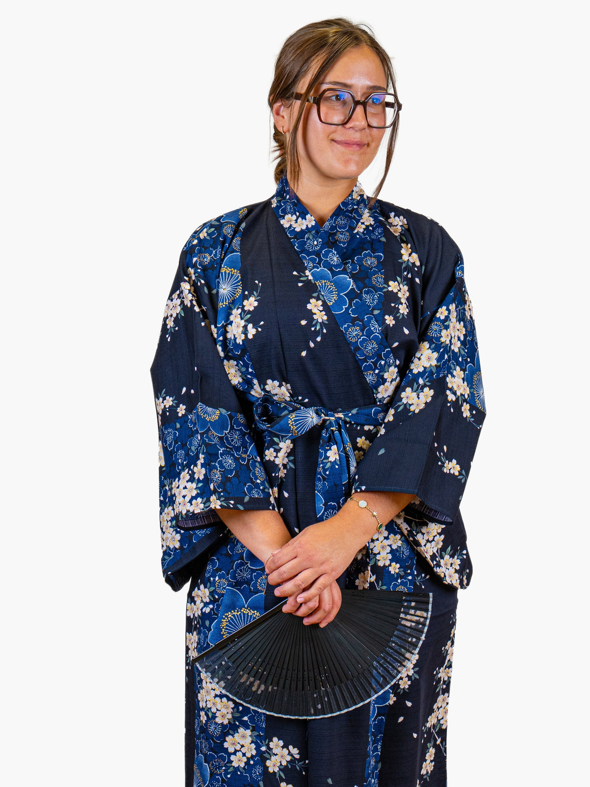 Japansk Kimono Dam – Blå Sakura