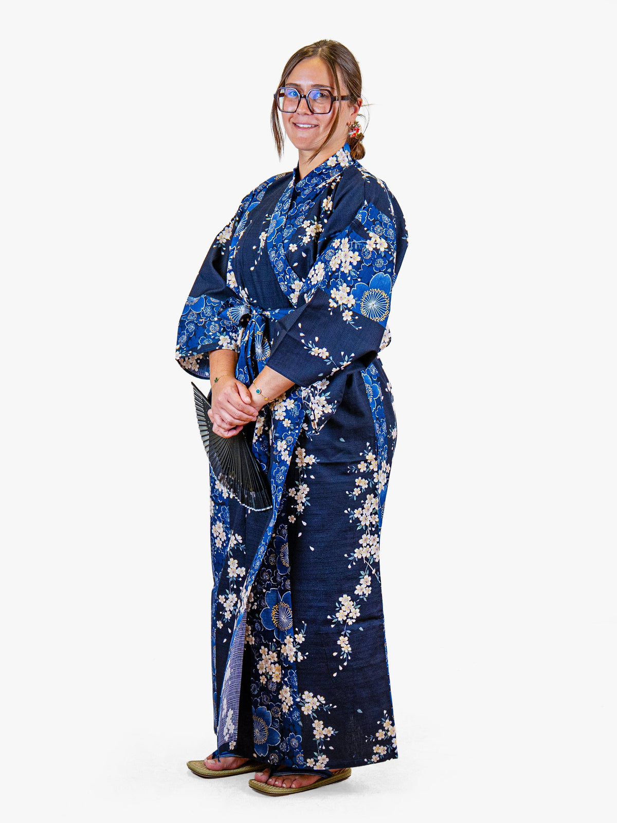 Japansk Kimono Dam – Blå Sakura