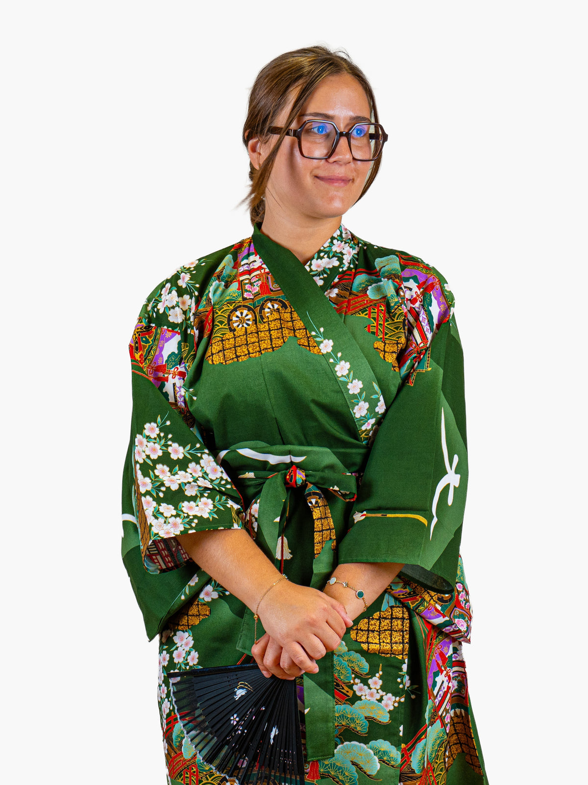 Japansk Kimono Dam – Grön Guruma