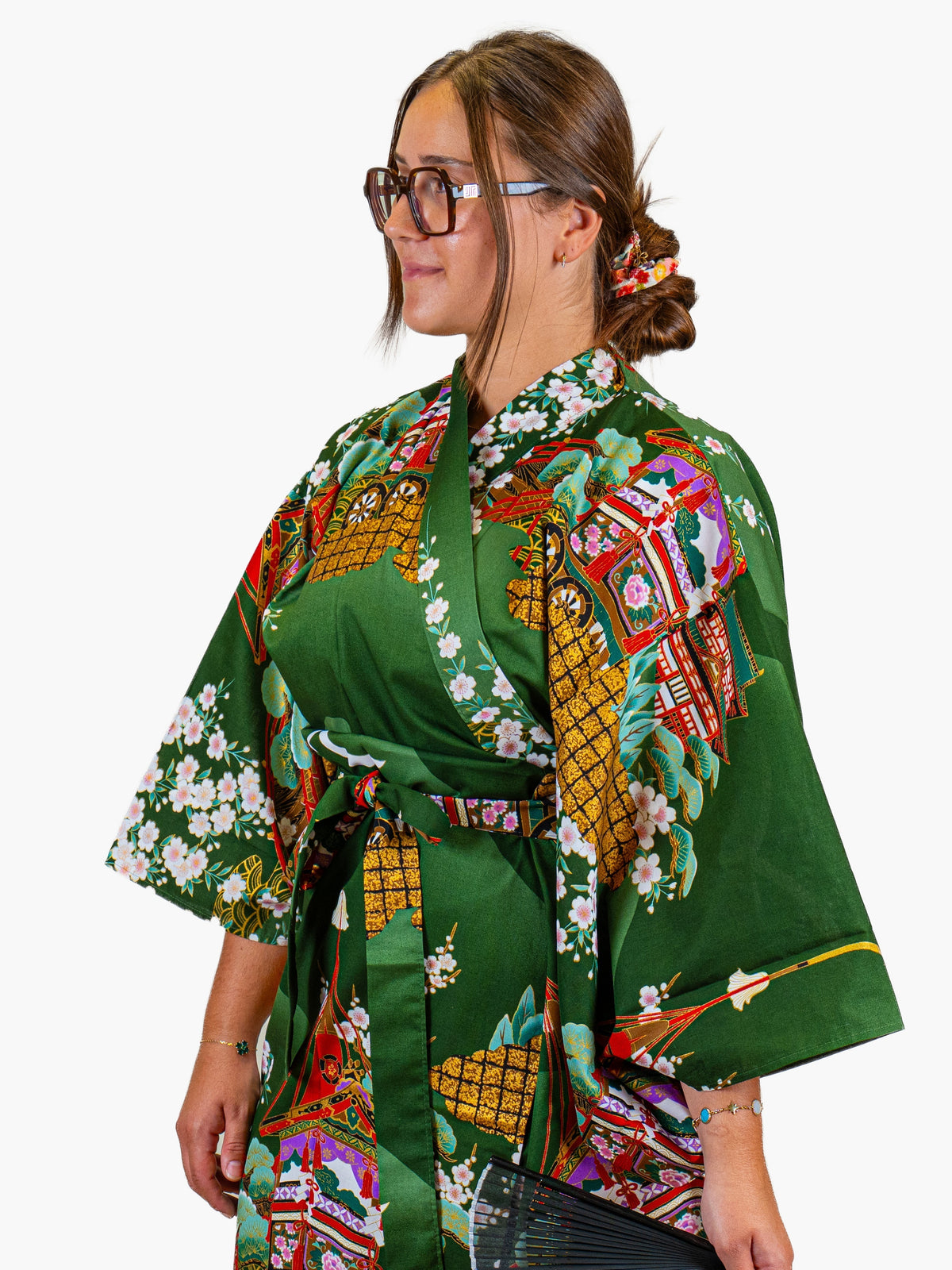 Japansk Kimono Dam – Grön Guruma