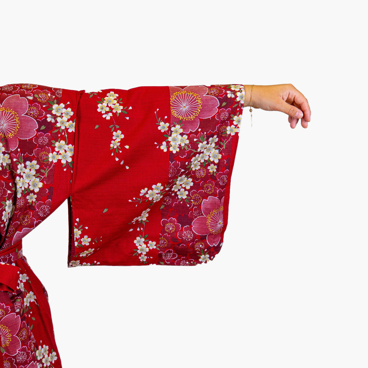 Japansk Kimono Dam – Röd Sakura