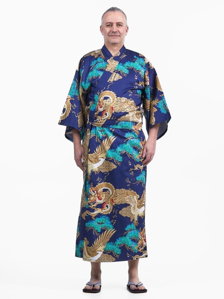 Japansk kimono för män Ryū to Washi En storlek