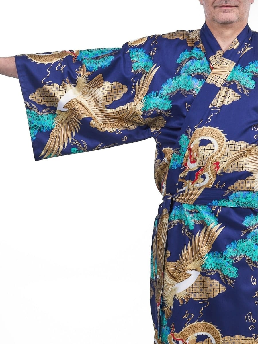 Japansk kimono för män Ryū to Washi En storlek