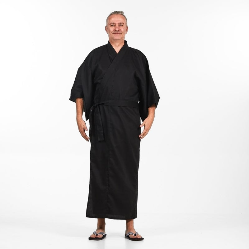Japansk Kimono för män Svart En storlek