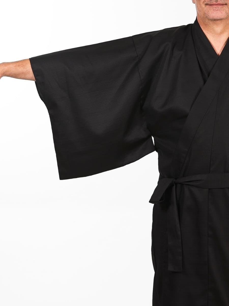 Japansk Kimono för män Svart En storlek
