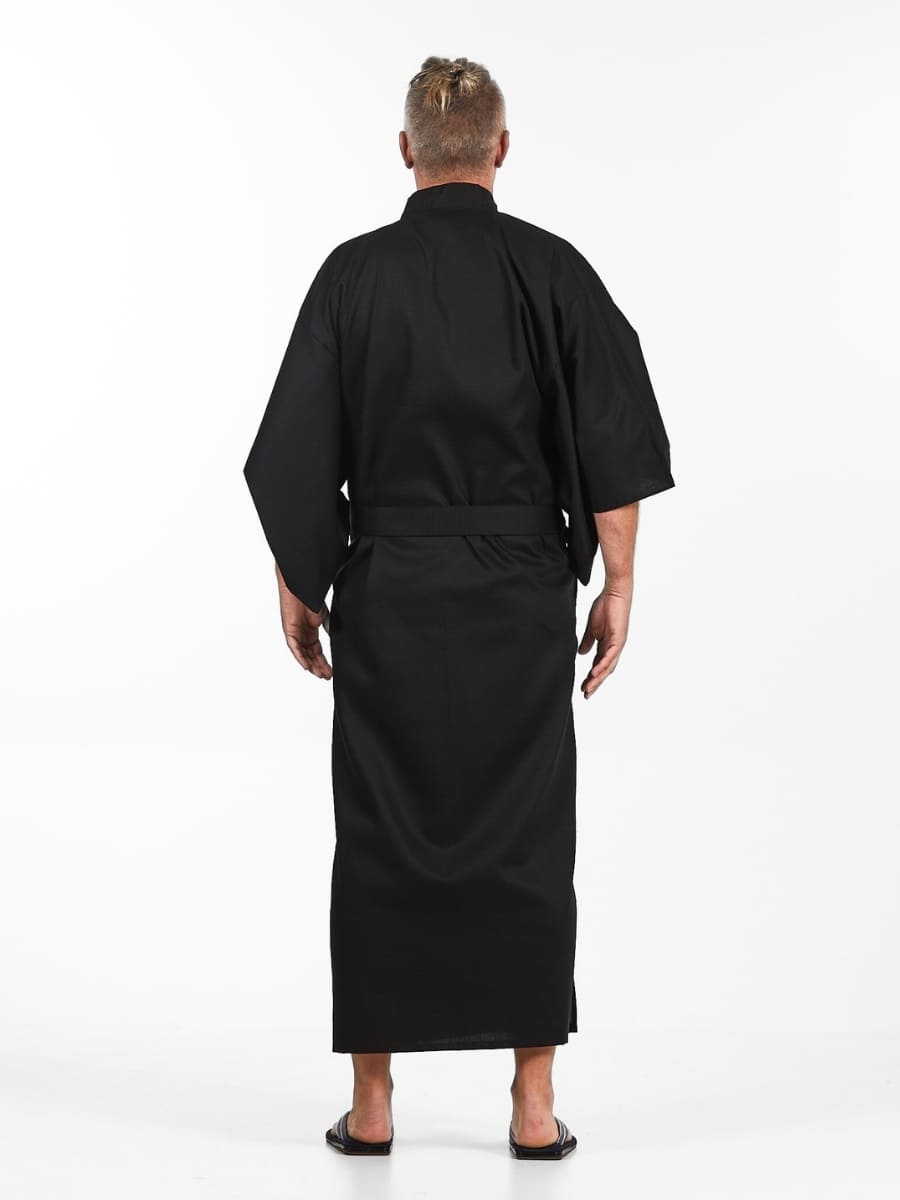 Japansk Kimono för män Svart En storlek