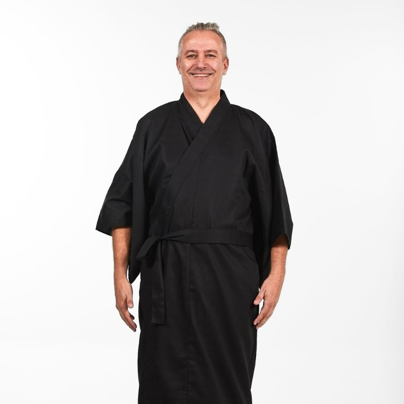 Japansk Kimono för män Svart En storlek