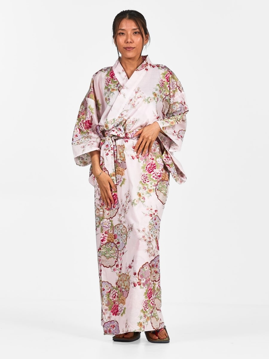 Japansk Kimono Maru Mon för kvinnor En storlek