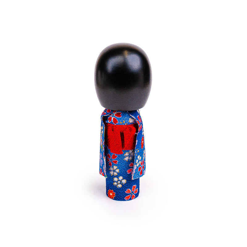 Japansk Kokeshi Docka - Blå Kimono