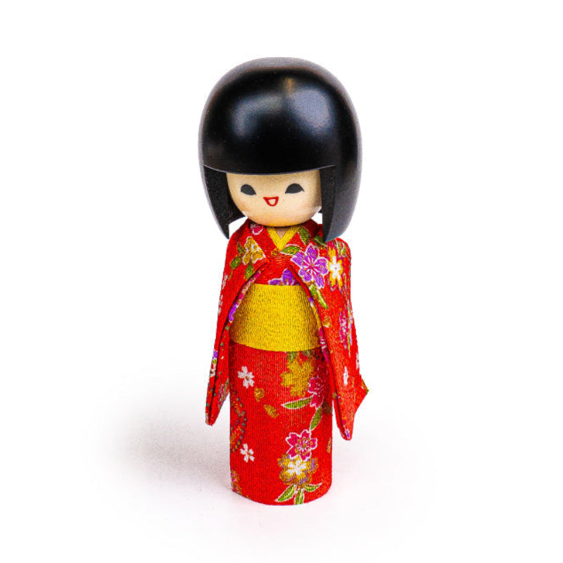 Japansk Kokeshi Docka - Egao Röd