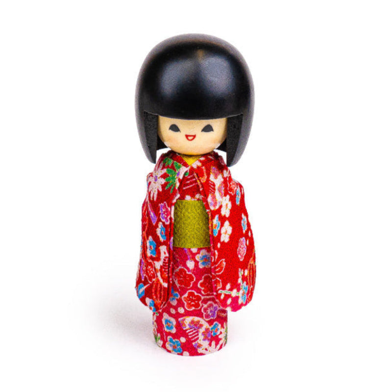 Japansk Kokeshi Docka - Egao Rosa