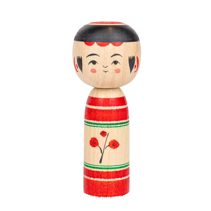 Japansk Kokeshi-docka - Umeko Plommonblomma - 7,5 cm